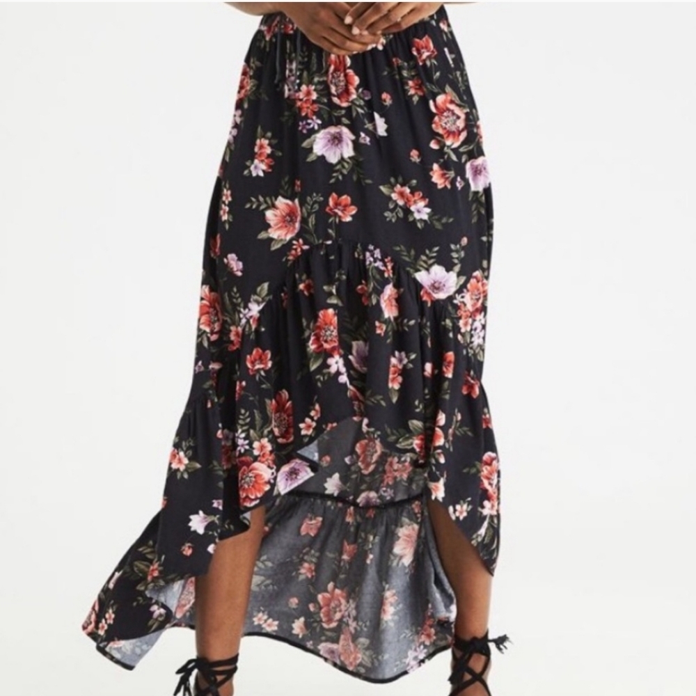 American Eagle High-Low Ruffle Maxi Skirt